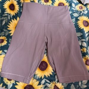 Lululemon High-Waisted Mauve grey Biker Shorts
